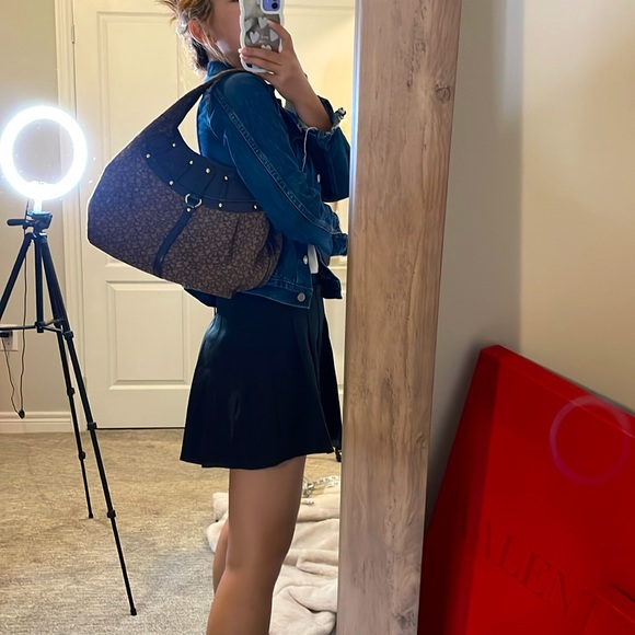 DKNY brown canvas leather Hobo bag fair used condition - Picture 4 of 16